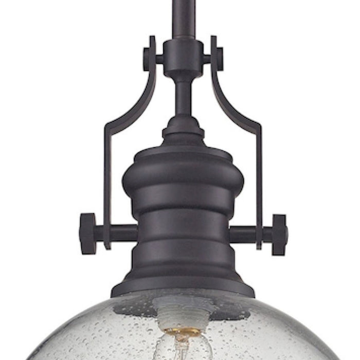 Atlas Lighting Chadwick 13'' Wide 1Lt Pendant, Bronze/Clear