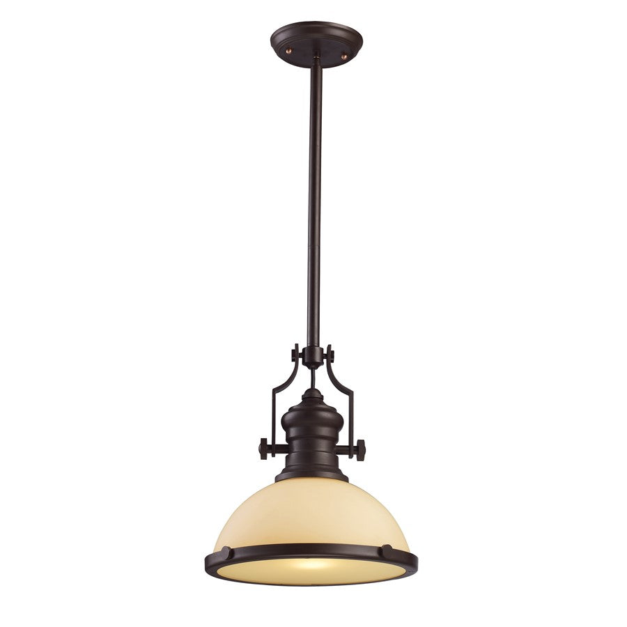 Atlas Lighting Chadwick 13'' Wide 1Lt Pendant, Bronze/White