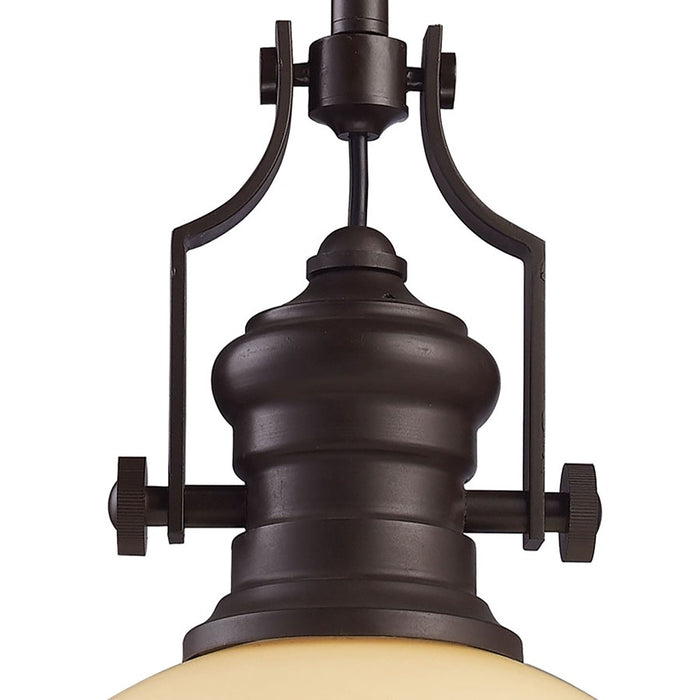 Atlas Lighting Chadwick 13'' Wide 1Lt Pendant, Bronze/White