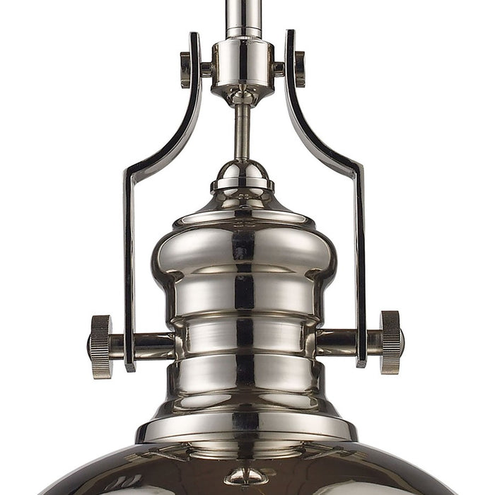 Atlas Lighting Chadwick 13'' Wide 1Lt Pendant, Nickel/Chrome