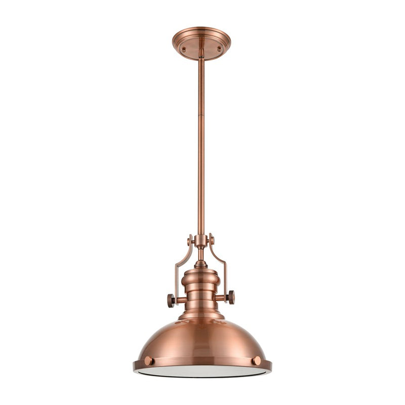 Atlas Lighting Chadwick 13in 1-Light Pendant | Transitional Antique Copper Dome Metal | Kitchen Island & Dining Room | Model CL11750-CO1