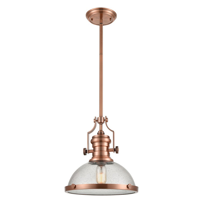 Atlas Lighting Chadwick 13'' Wide 1Lt Pendant, Copper/Clear