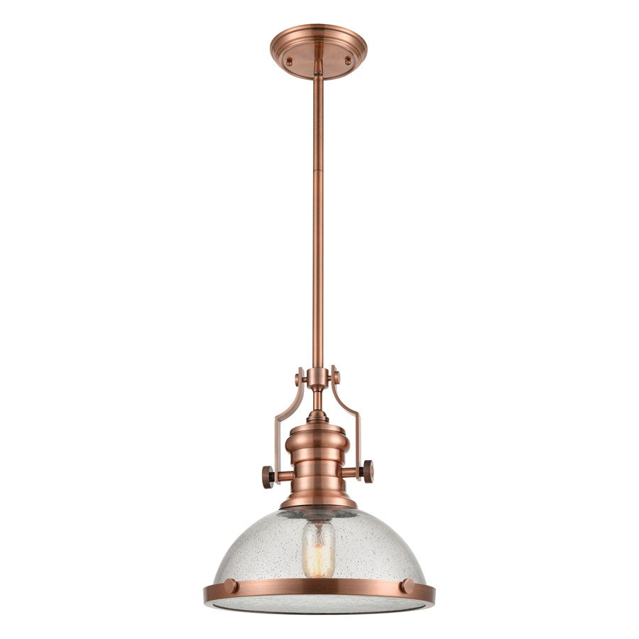 Atlas Lighting Chadwick 13'' Wide 1Lt Pendant, Copper/Clear