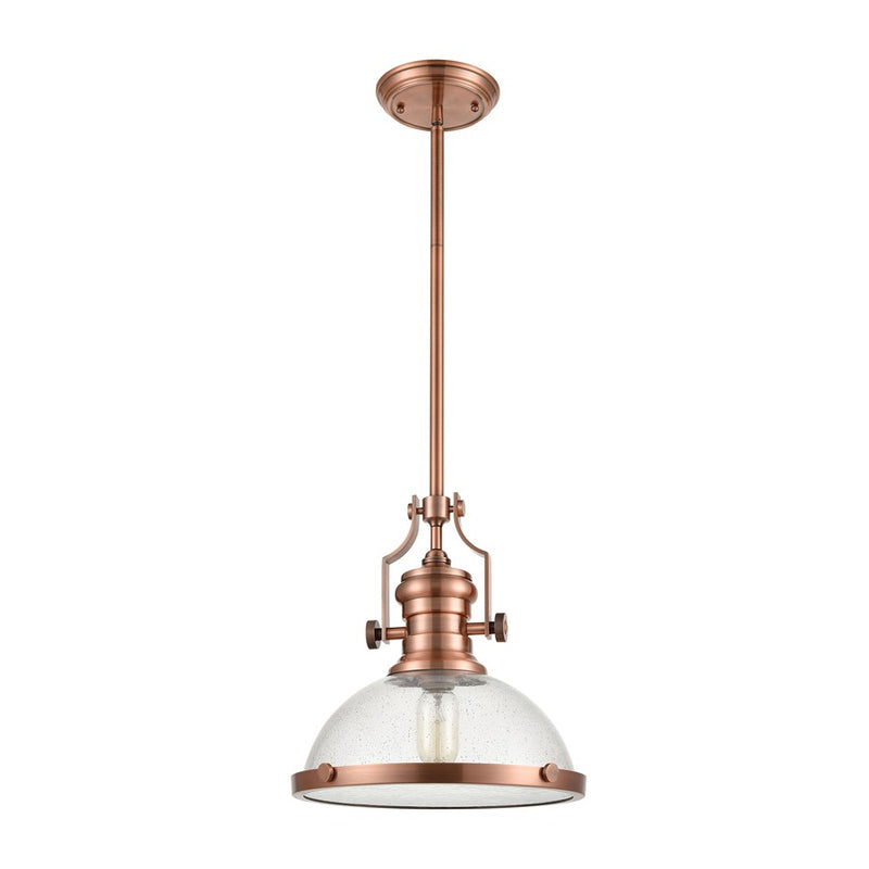 Atlas Lighting Chadwick 13'' Wide 1Lt Pendant, Copper/Clear