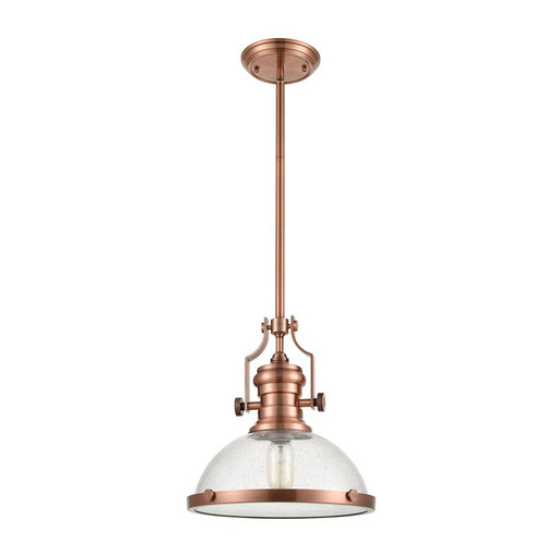 Atlas Lighting Chadwick 13'' Wide 1Lt Pendant, Copper/Clear