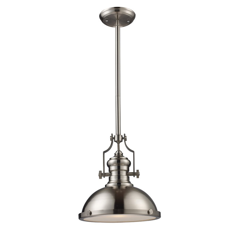 Atlas Lighting Chadwick 13in 1-Light Pendant | Transitional Satin Nickel Metal | Kitchen Island & Dining Room | 13 x 13 x 14 in | Model CL11750-NK1