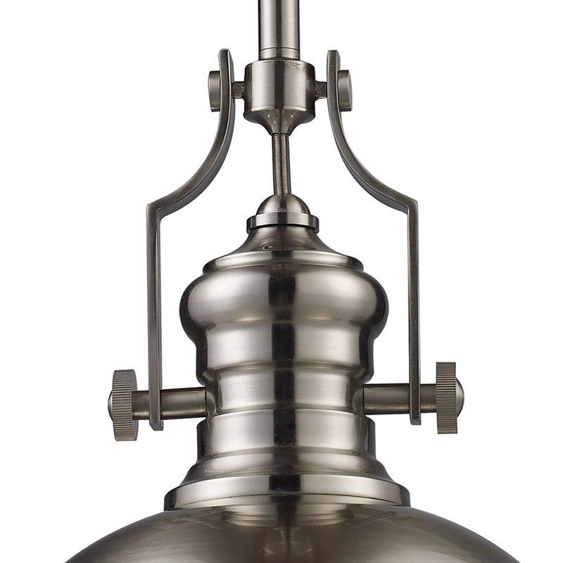 Atlas Lighting Chadwick 13in 1-Light Pendant | Transitional Satin Nickel Metal | Kitchen Island & Dining Room | 13 x 13 x 14 in | Model CL11750-NK1