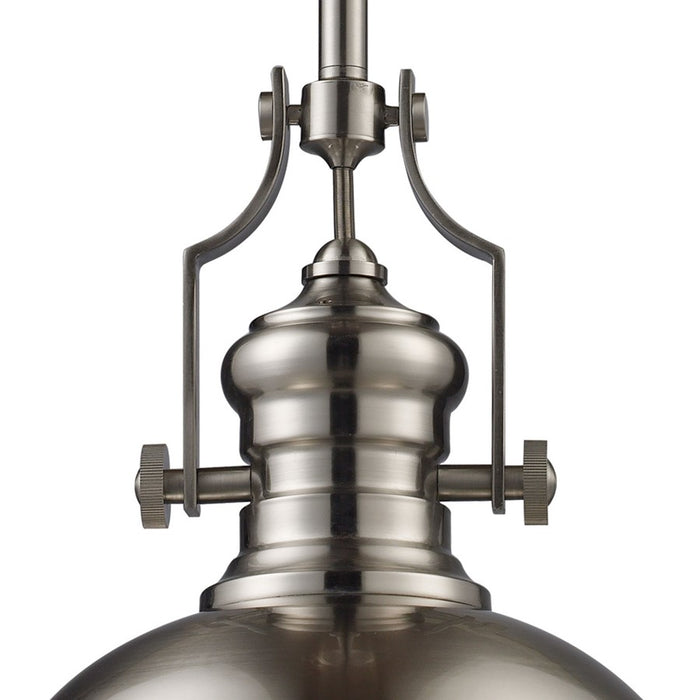 Atlas Lighting Chadwick 13'' Wide 1Lt Pendant, Satin Nickel