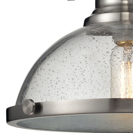 Atlas Lighting Chadwick 13'' Wide 1Lt Pendant, Satin Nickel/Clear