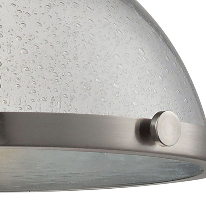 Atlas Lighting Chadwick 13'' Wide 1Lt Pendant, Satin Nickel/Clear