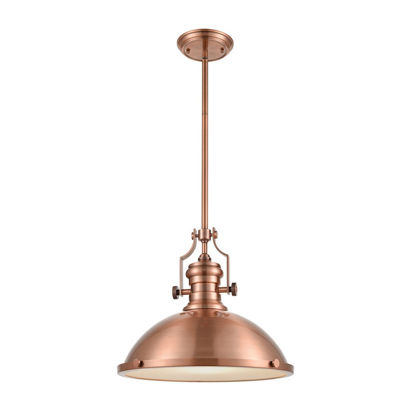 Atlas Lighting Chadwick 17in 1-Light Pendant | Transitional Antique Copper and Copper Metal Shade | Kitchen Island & Dining Room | Model CL11751-CO