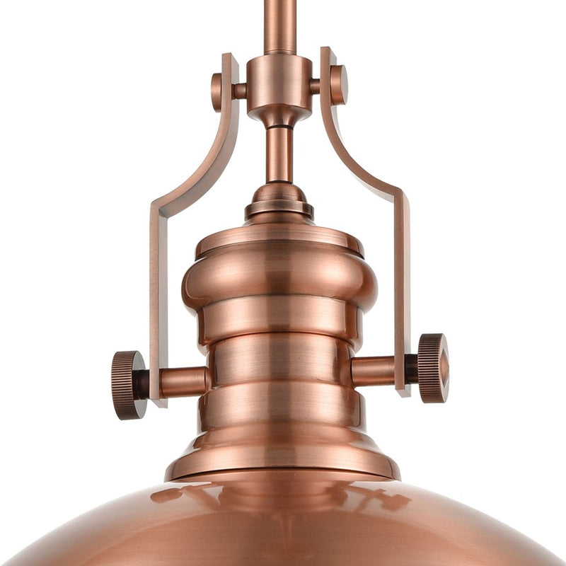 Atlas Lighting Chadwick 17in 1-Light Pendant | Transitional Antique Copper and Copper Metal Shade | Kitchen Island & Dining Room | Model CL11751-CO