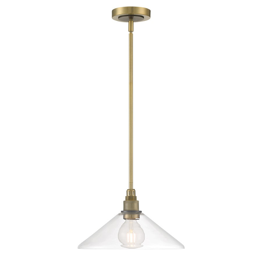 Atlas Lighting Charis 12.5'' Wide 1Lt Pendant, Brass/Bronze/Clear