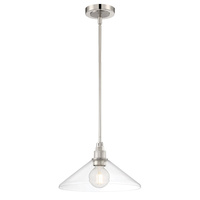 Atlas Lighting Charis 12.5'' Wide 1Lt Pendant, Nickel/Nickel/Clear