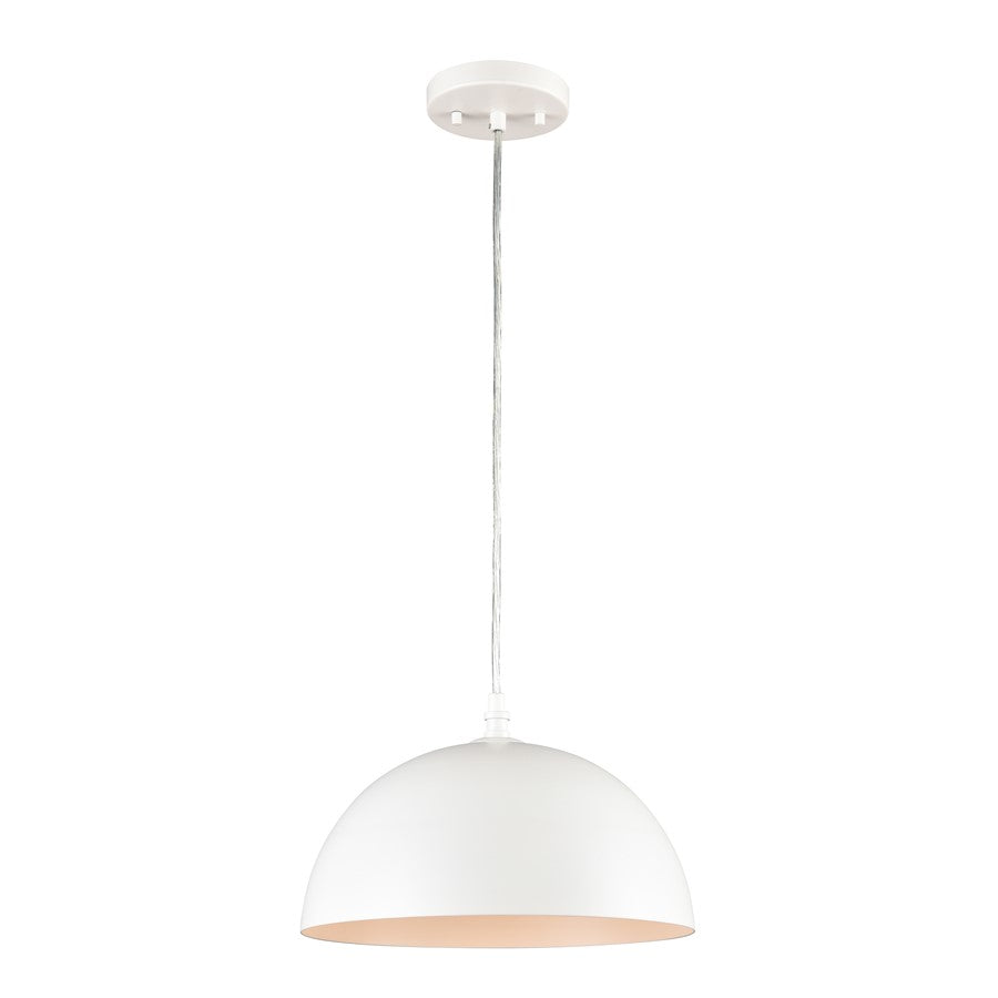 Atlas Lighting Chelsea 12'' Wide 1Lt Pendant, White