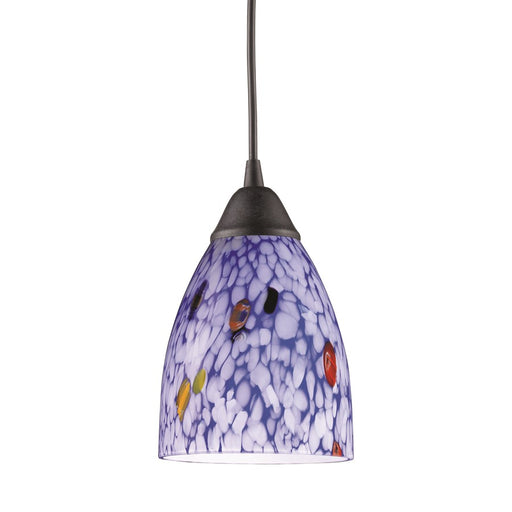 Atlas Lighting Classico 5'' Wide 1Lt Pendant, Rust/Starburst Blue
