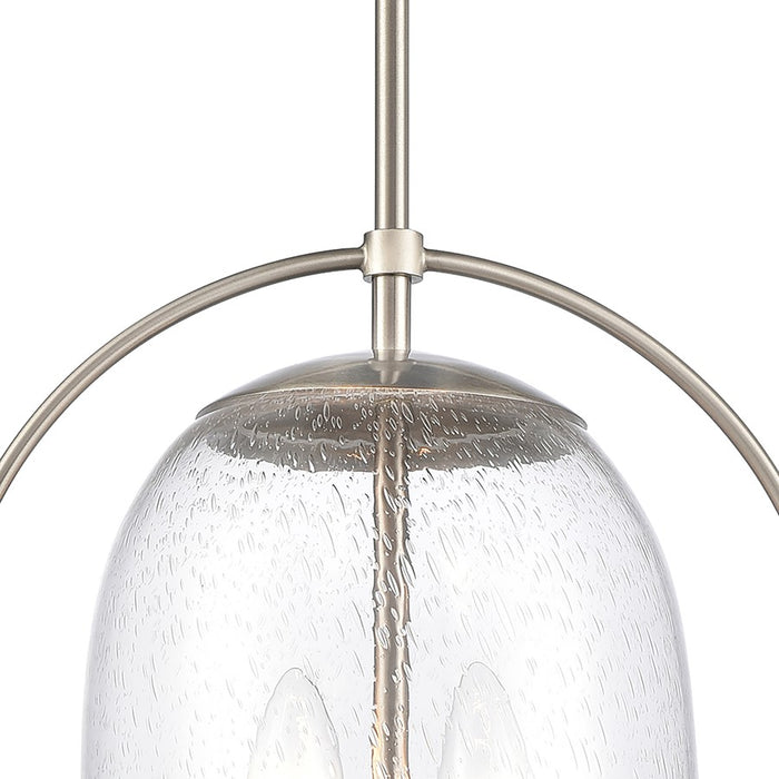Atlas Lighting Connection 12'' Wide 2Lt Pendant, Satin Nickel/Clear