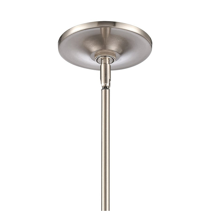 Atlas Lighting Connection 12'' Wide 2Lt Pendant, Satin Nickel/Clear