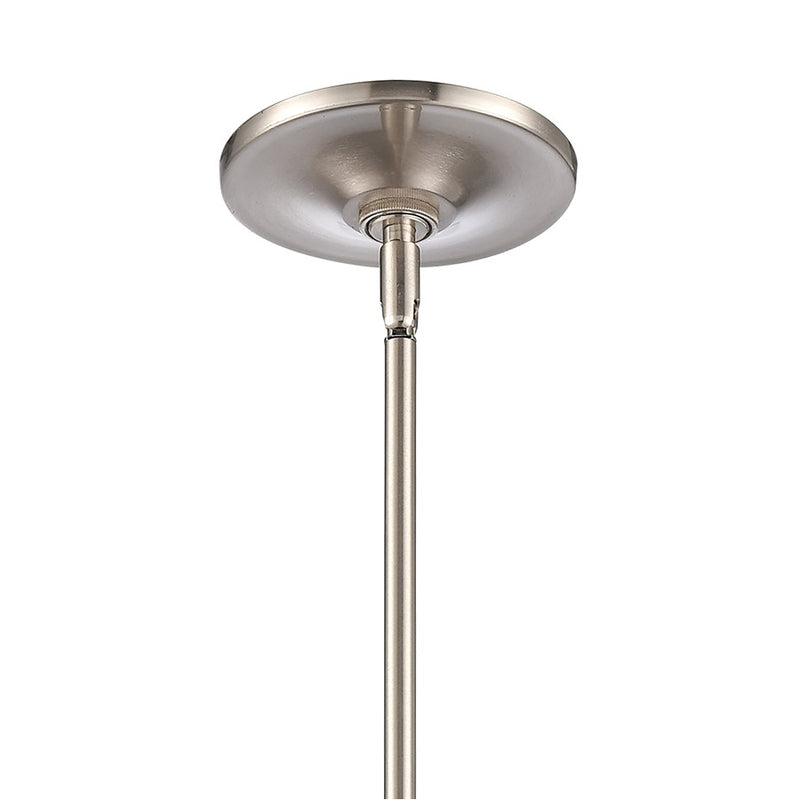 Atlas Lighting Connection 12in 2-Light Pendant | Transitional Satin Nickel and Clear Seeded Glass | Kitchen Island & Dining Room | Model CL11755-NK
