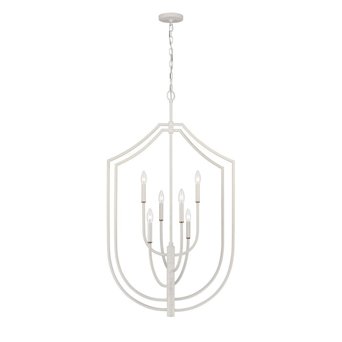 Atlas Lighting Continuance 26'' Wide 6Lt Pendant, White Coral