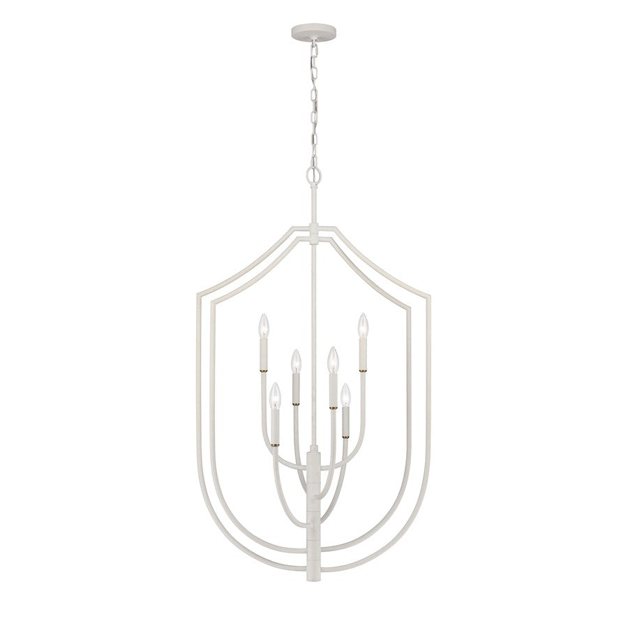 Atlas Lighting Continuance 26'' Wide 6Lt Pendant, White Coral