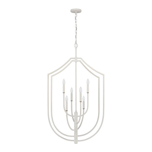 Atlas Lighting Continuance 26'' Wide 6Lt Pendant, White Coral