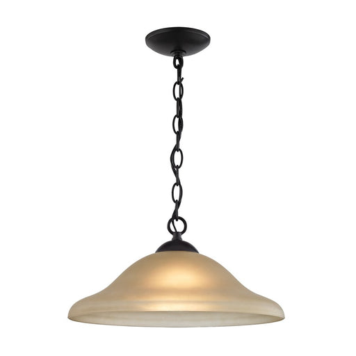 Atlas Lighting Conway 15''W 1Lt Pendant, Bronze/Light Amber Glass