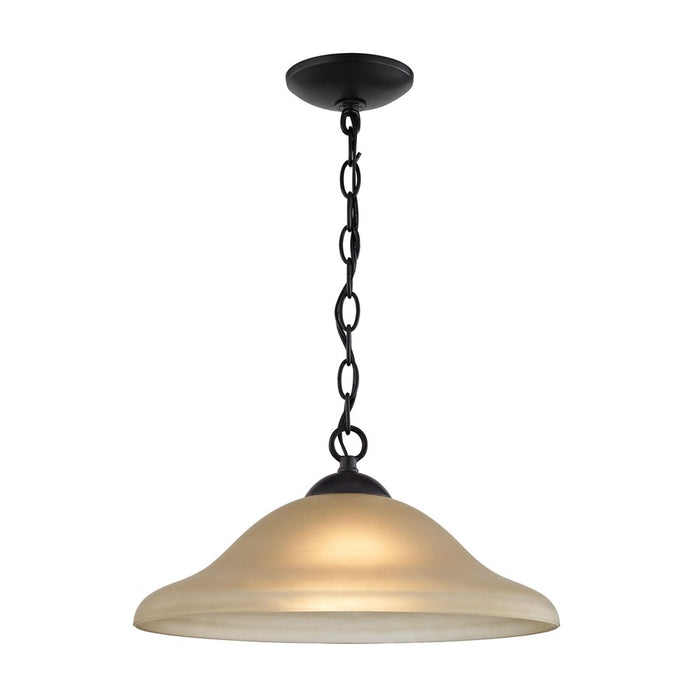 Atlas Lighting Conway 15''W 1Lt Pendant, Bronze/Light Amber Glass