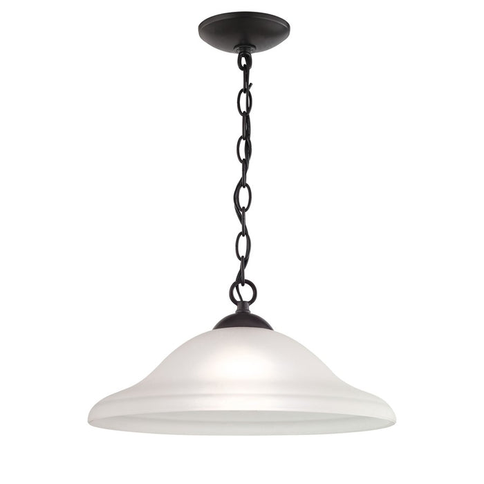 Atlas Lighting Conway 15''W 1Lt Pendant, Oil Rubbed Bronze/White