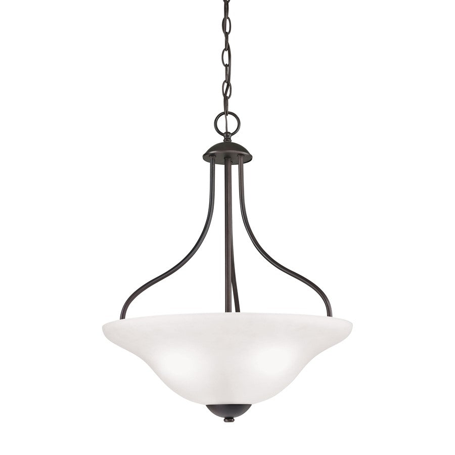 Atlas Lighting Conway 18''W 3Lt Pendant, Oil Rubbed Bronze/White