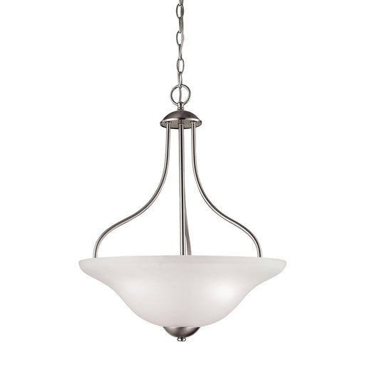 Atlas Lighting Conway 18'' Wide 3Lt Pendant, Brushed Nickel/White
