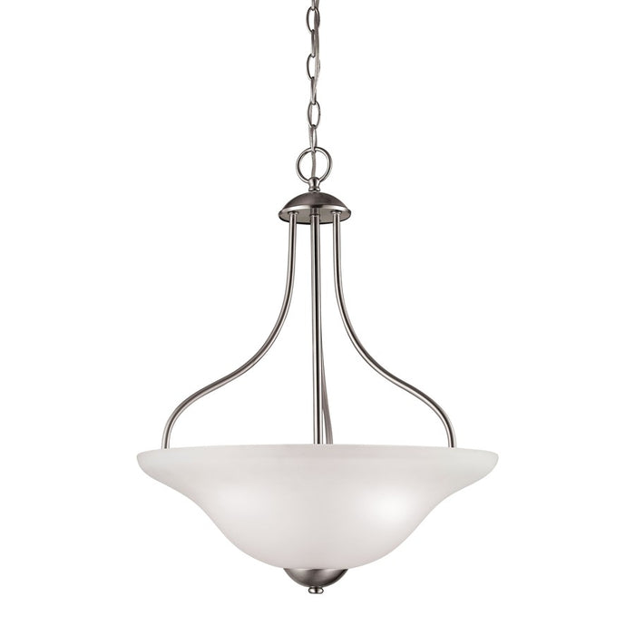 Atlas Lighting Conway 18'' Wide 3Lt Pendant, Brushed Nickel/White