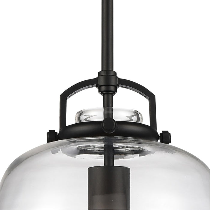 Atlas Lighting Current 12'' Wide 1Lt Pendant, Matte Black/Clear