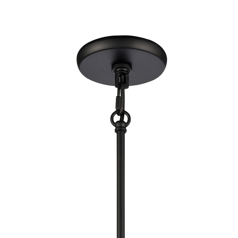 Atlas Lighting Current 12in 1-Light Pendant | Transitional Matte Black and Clear Glass | Kitchen Island & Dining Room | Model CL11759-BK