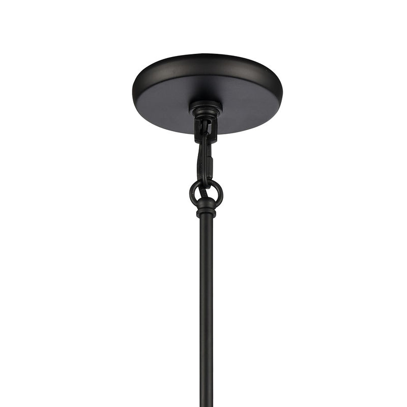 Atlas Lighting Current 8in 1-Light Pendant | Transitional Matte Black and Clear Glass | Kitchen Island & Dining Room | 8 x 8 x 9 in | Model CL11760-BK