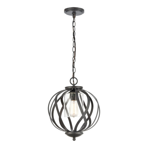 Atlas Lighting Daisy 12'' Wide 1Lt Pendant, Midnight Bronze/Clear