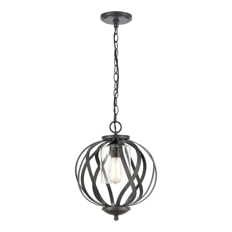 Atlas Lighting Daisy 12in 1-Light Pendant | Transitional Midnight Bronze and Clear Glass | Kitchen Island & Dining Room | Model CL11761-BZ