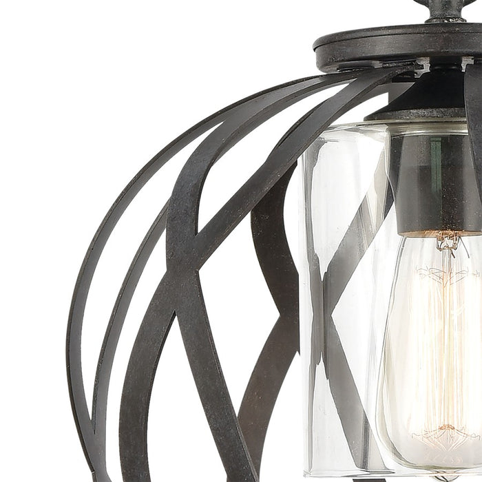 Atlas Lighting Daisy 12'' Wide 1Lt Pendant, Midnight Bronze/Clear