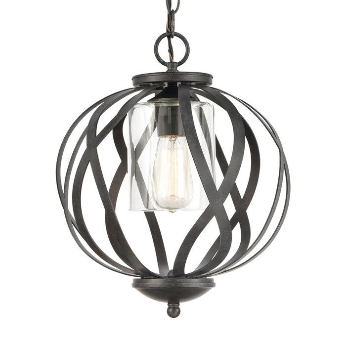 Atlas Lighting Daisy 12'' Wide 1Lt Pendant, Midnight Bronze/Clear
