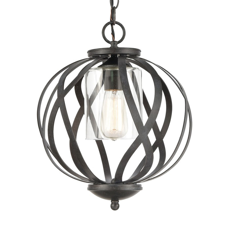 Atlas Lighting Daisy 12in 1-Light Pendant | Transitional Midnight Bronze and Clear Glass | Kitchen Island & Dining Room | Model CL11761-BZ