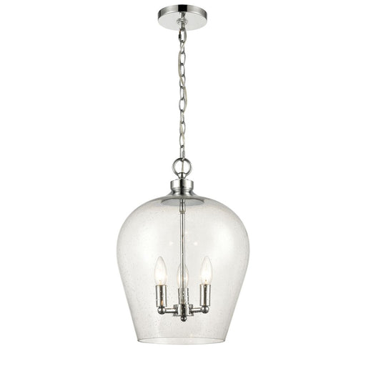 Atlas Lighting Darlene 13'' Wide 3Lt Pendant, Polished Chrome/Clear