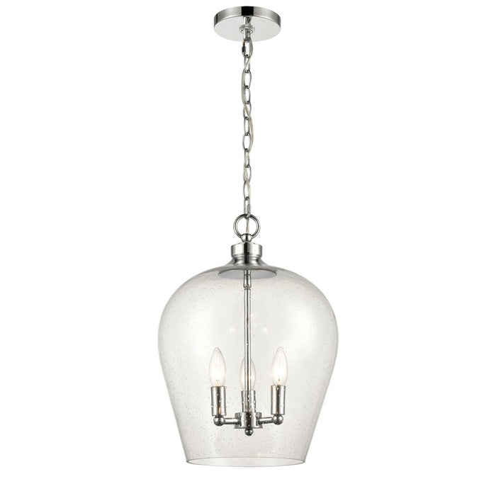 Atlas Lighting Darlene 13'' Wide 3Lt Pendant, Polished Chrome/Clear