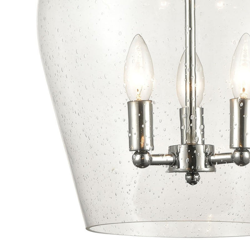 Atlas Lighting Darlene 13in 3-Light Pendant | Polished Chrome and Clear Seeded Glass | Dining Room & Kitchen Island | Model CL11763-CH
