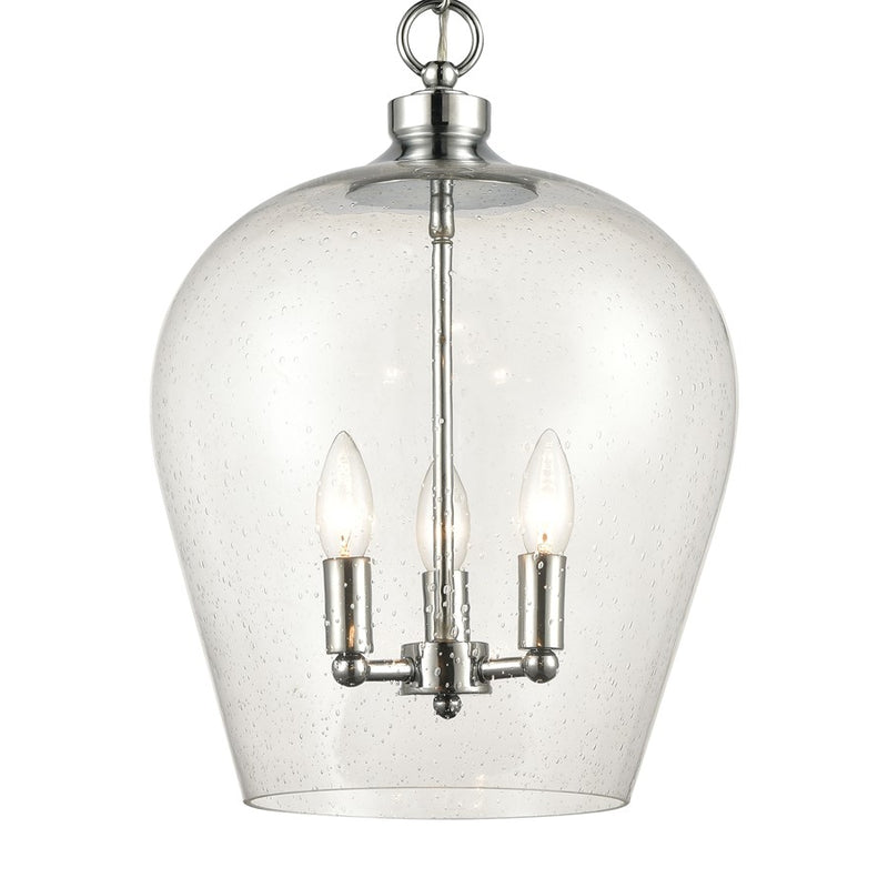 Atlas Lighting Darlene 13in 3-Light Pendant | Polished Chrome and Clear Seeded Glass | Dining Room & Kitchen Island | Model CL11763-CH