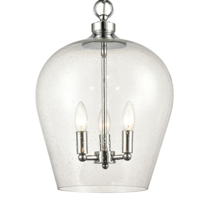 Atlas Lighting Darlene 13'' Wide 3Lt Pendant, Polished Chrome/Clear
