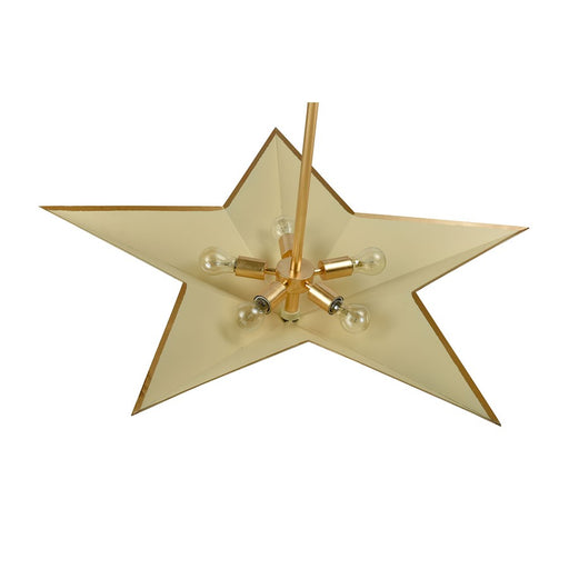 Atlas Lighting Drama 40'' Wide 5Lt Pendant, Gold Leaf