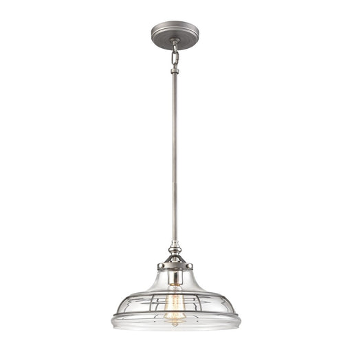 Atlas Lighting Dunkirk 13'' Wide 1Lt Pendant, Weathered Zinc/Clear
