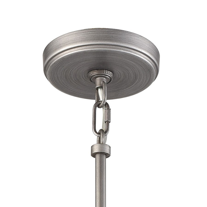 Atlas Lighting Dunkirk 13'' Wide 1Lt Pendant, Weathered Zinc/Clear