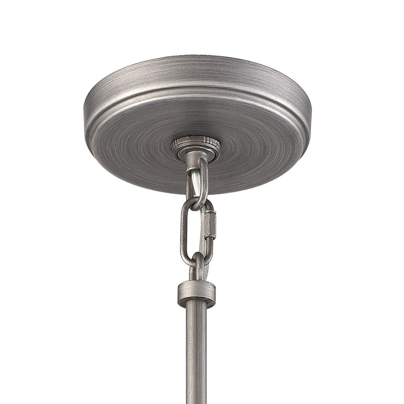 Atlas Lighting Dunkirk 13in 1-Light Pendant | Weathered Zinc and Polished Nickel Clear Glass | Entryway & Dining Room | Model CL11765-GY