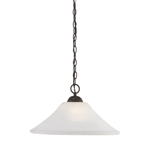 Atlas Lighting Elipse 18'' Wide 1Lt Pendant, Painted Bronze/White